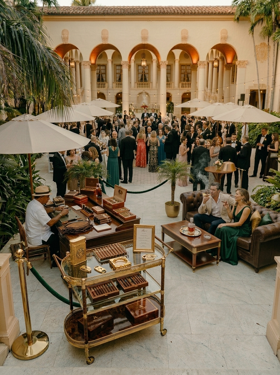 Luxury wedding cigar rolling Miami