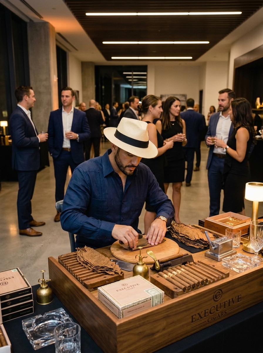 Corporate event cigar rolling